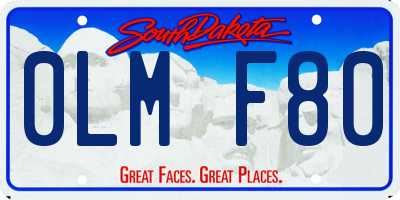 SD license plate 0LMF80