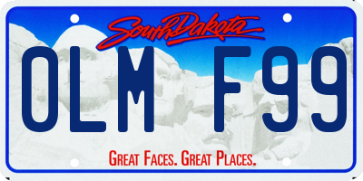 SD license plate 0LMF99
