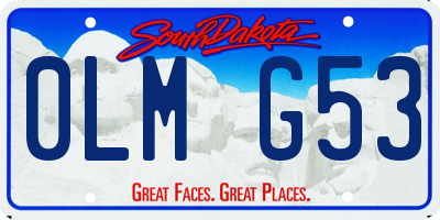 SD license plate 0LMG53