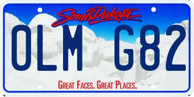 SD license plate 0LMG82