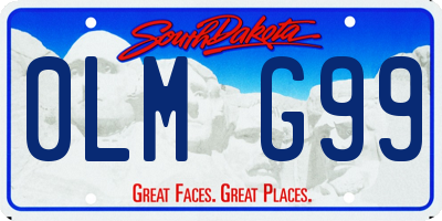 SD license plate 0LMG99