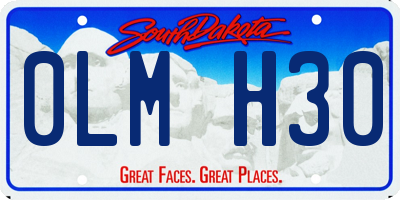 SD license plate 0LMH30