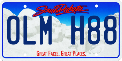SD license plate 0LMH88