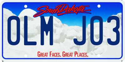 SD license plate 0LMJ03