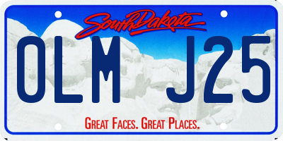 SD license plate 0LMJ25