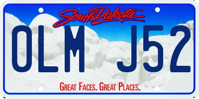 SD license plate 0LMJ52
