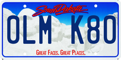 SD license plate 0LMK80