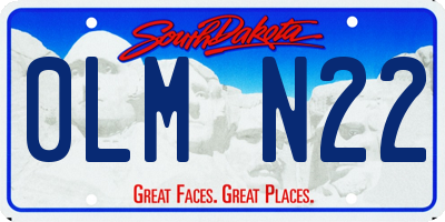 SD license plate 0LMN22