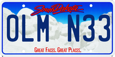 SD license plate 0LMN33