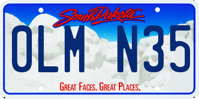 SD license plate 0LMN35