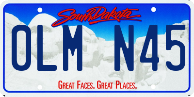 SD license plate 0LMN45