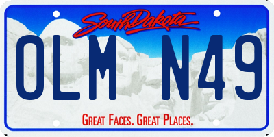 SD license plate 0LMN49