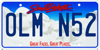 SD license plate 0LMN52