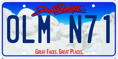 SD license plate 0LMN71