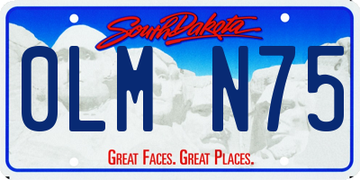 SD license plate 0LMN75