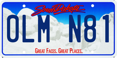SD license plate 0LMN81