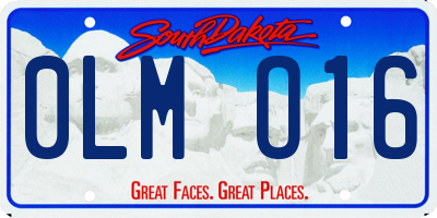 SD license plate 0LMO16