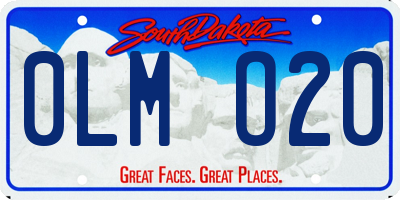 SD license plate 0LMO20