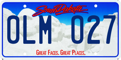 SD license plate 0LMO27