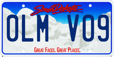 SD license plate 0LMV09