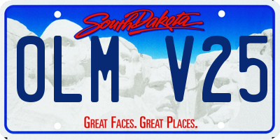 SD license plate 0LMV25