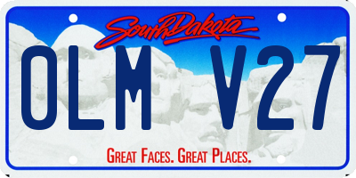 SD license plate 0LMV27