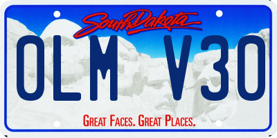 SD license plate 0LMV30