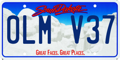 SD license plate 0LMV37