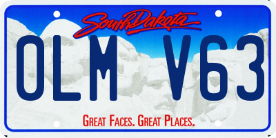 SD license plate 0LMV63