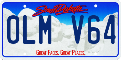 SD license plate 0LMV64