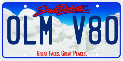 SD license plate 0LMV80
