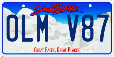 SD license plate 0LMV87