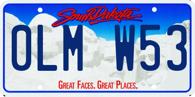 SD license plate 0LMW53