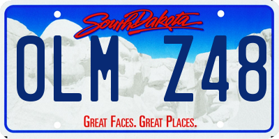SD license plate 0LMZ48