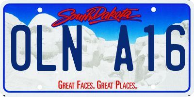 SD license plate 0LNA16