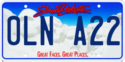 SD license plate 0LNA22