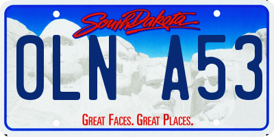 SD license plate 0LNA53