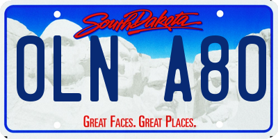 SD license plate 0LNA80