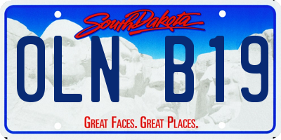 SD license plate 0LNB19