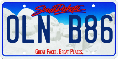 SD license plate 0LNB86