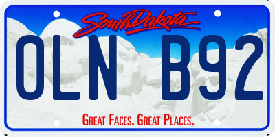 SD license plate 0LNB92