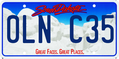SD license plate 0LNC35
