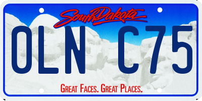 SD license plate 0LNC75