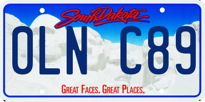 SD license plate 0LNC89