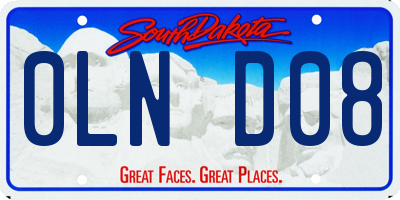 SD license plate 0LND08