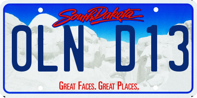 SD license plate 0LND13
