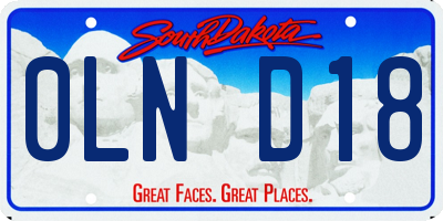 SD license plate 0LND18