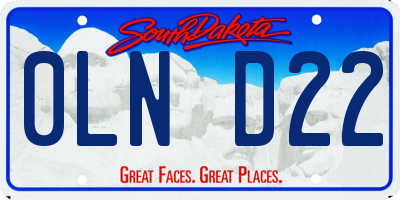 SD license plate 0LND22