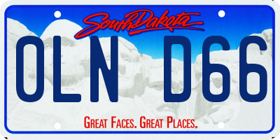 SD license plate 0LND66
