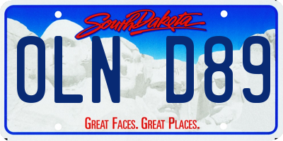 SD license plate 0LND89
